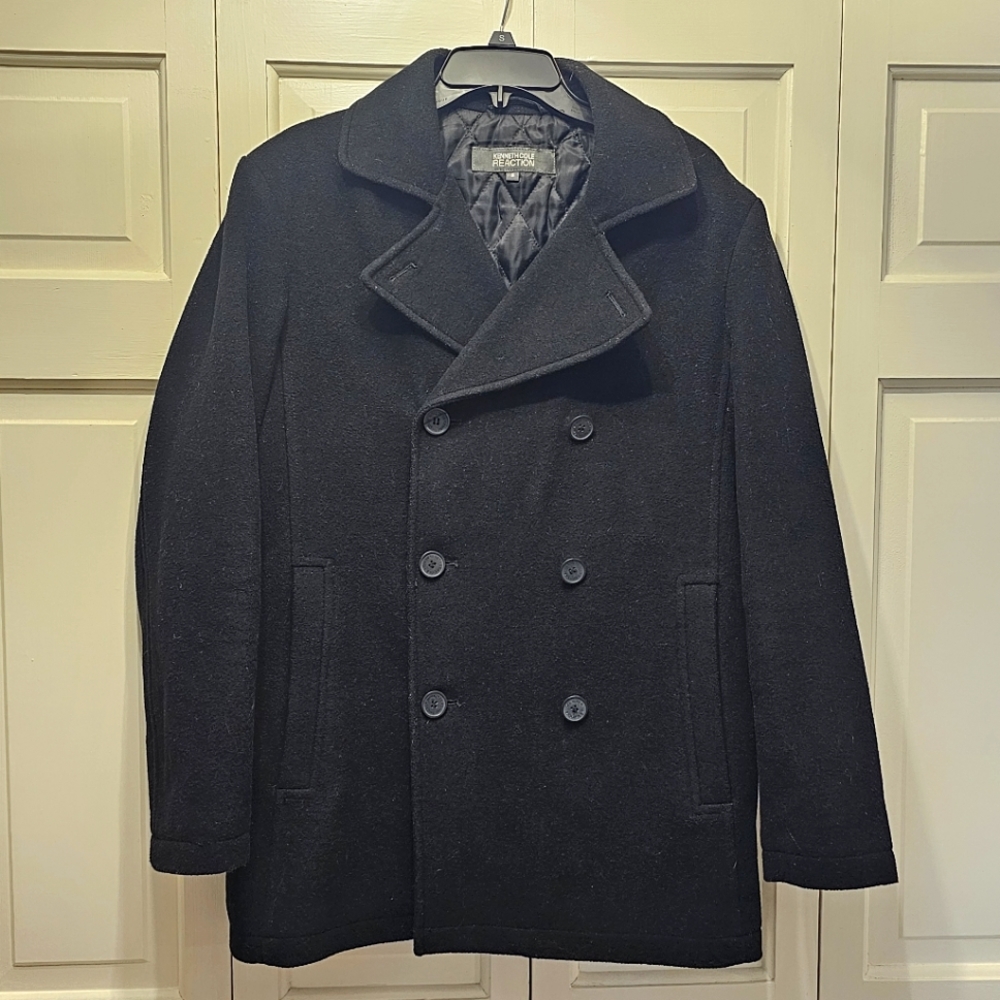 Kenneth Cole Reaction Men's Black Pea Coat Small